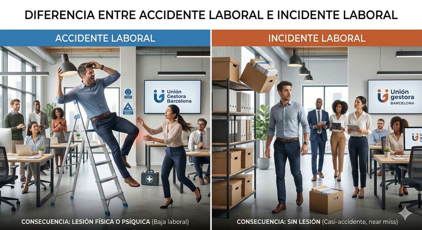 Diferencia entre accidente laboral e incidente laboral